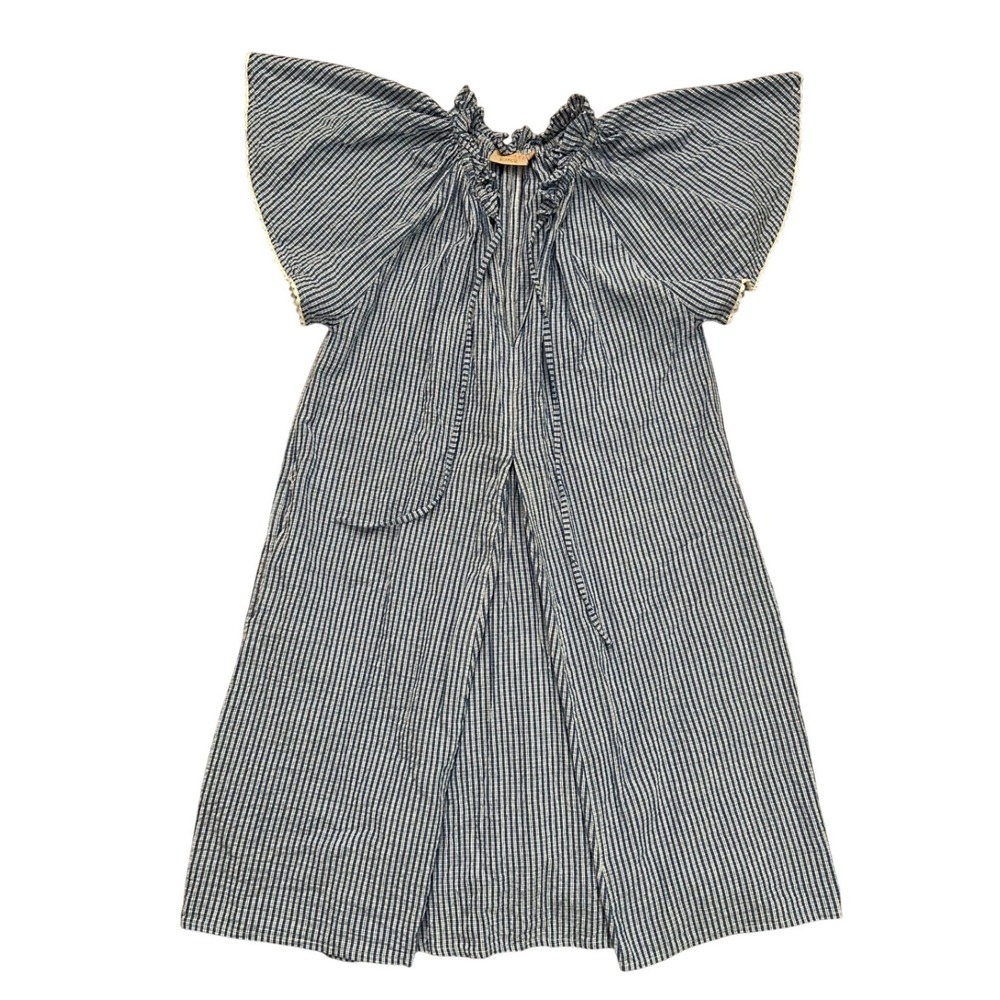 Rungolee paloma Gingham‎ Seersucker Flutter Sleeve Dress Medium Pockets